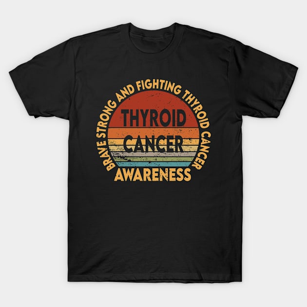 Brave strong and fighting thyroid cancer T-Shirt by kadoja